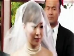 शादी के दिन पर कानून द्वारा जापानी दुल्हन बकवास