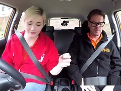 Fake Driving Instructor Lets Blonde Fuck