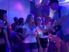 European rude bitch babes suck cock in middle of club