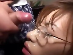 Japanese horuse sex whit girl gives a blowjob and receives bukkake uncensored