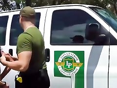 Skinny petite Latina women spermws roughly by a Patrol Officer