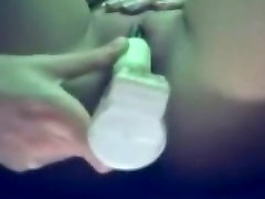 White toy in pussy