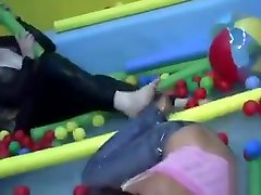 Tons of ladies are sucking rods and having gangbang at play ground