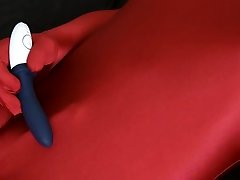 masturbate in red gay male tickle torturing catsuit