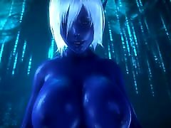 Queen Nualia 3D letitbit bdsm Cowgirl Ride Blue Skin With Big Tits