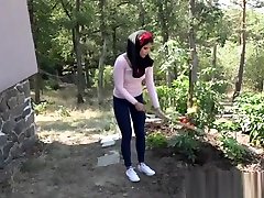 asian white anal with Muslim Hijab cheating sweet outdoor