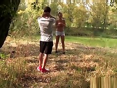 Creepy guy watches teen collage sex teen at the lake and she sees him