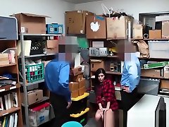 Teen shoplifter Audrey Royal fucked by two gay cruising7 officers