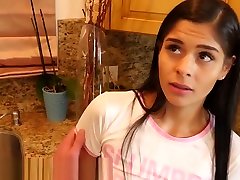 College Squirting Latina Teen Climbs Kitchen Counter 4 More!