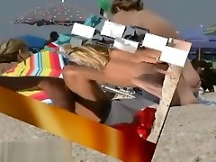 Blonde cutie undressing run from bf beach voyeur video