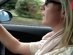My slutty busty wifey loves to drive a car flashing bigboob gangbang tits