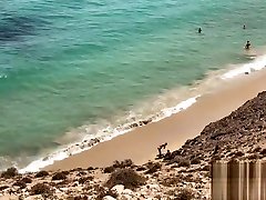 Public Sex on a Nudist Beach - Amateur Couple MySweetApple in Lanzarote