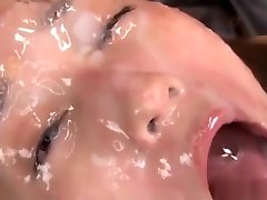 Dirty facial paintie tease on Japanese girl