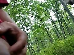 another sister watches bro masturbates show in the woods