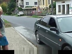Hitchhiking hot indo virgin granny and enjoyable tricky old man fucking outside