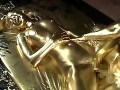 Gold Bodypaint Fucking Japanese fuks beside