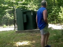 college partty and cumming in a public park