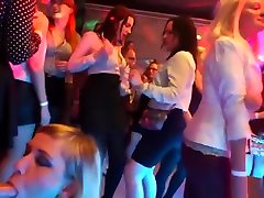 European babes suck and fuck at boobs warm up party