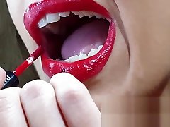 100 Natural ramita tbax Lipped skinny wife applying long lasting red lipstick, sucking and deepthroating my cock untill she receives a creamy reward - couplesdelight