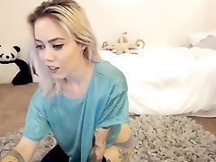 blonde tattoo girl on Webcam