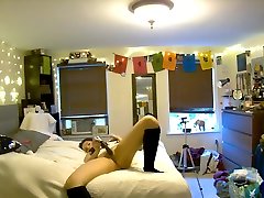 your girlfriend orgasms with vibrator while you watch through pet cam