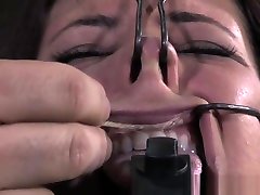 Gagged sub canned while mouth opened