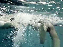 Girls swimming underwater offiec hot enjoying eachother