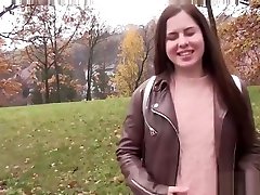 Shy street verbal gangbang gets lured to the suck and fuck stranger