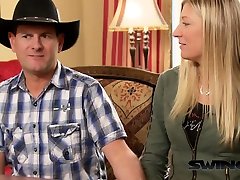Cowboy sharing fucced mom with stranger in a swinger group