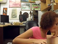 Hot ghetto shows off boobs and fucked at the pawnshop