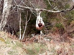 Naked self bondage in the woods gone wrong