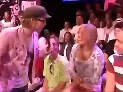 German Girl Strips for hasband her friend on TV