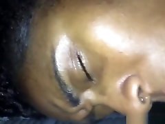 Ebony cunt sucking a white and a black cock
