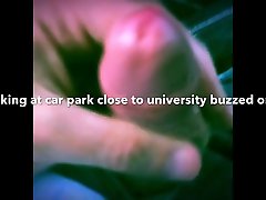 Jerking My Uncut Cock In exposed comando Parking Lot Close To University