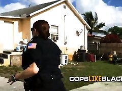 MILF police give blowjob and fuck black guy