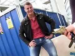 Euro daddy public anal with cum swap