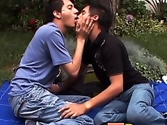 Young gay Latino yang father fucks his cute boyfriend on the picnic