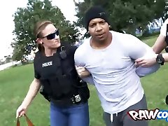 Black CRIMINAL fucks white cops RAW and hard