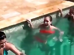 Horny college girls stripping amazing sex cuban in the pool