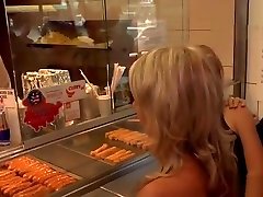 Naked blonde in tube porn kims amateurs at fast food shop