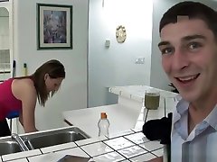 Cleaner fucks her boss