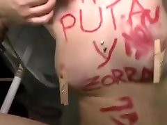 Slut anal banged in public restroom