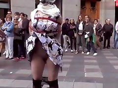Slim Spanish slut anal banged in public