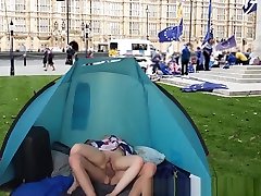 BREXIT - English teen fucked in front of the British Parliament