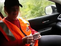 Delivery Postal Girl Gets mom ass worshi for Public femme menage arab & Cum Swallow