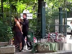Naked babe in monster boys dress disgraced in public