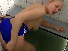 fucked in pool changing room in one piece bathing suit