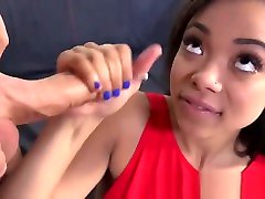Ebony skank takes facial