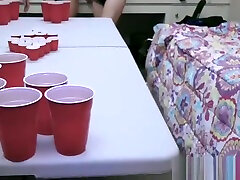 Beer pong besties share two big cocks after they lost