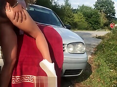 Real PUBLIC young teenie lesbians on Road - Risky Caught by Stopping bus - AdventuresCouple